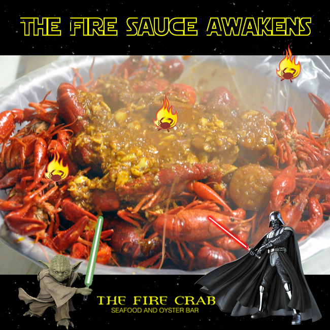 The Fire Sauce Awakens Star Wars Crawfish Combo Cajun Sausage Orange County OC The Fire Sauce Awakens Star Wars Crawfish Combo Cajun Sausage Orange County OC
