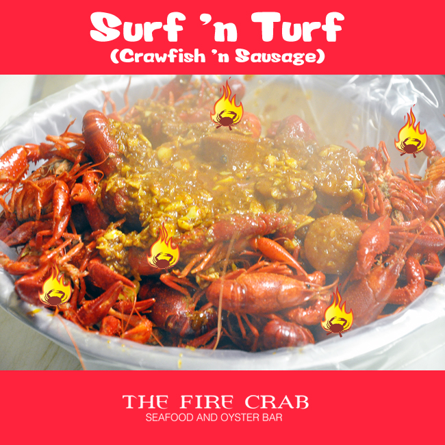 Cajun Surf n Turf Live Crawfish Sausage Orange County Fire Crab Garden Grove OC