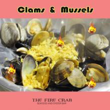 Clams Mussels Garlic Butter Sauce Lemon Pepper Cajun Choices Fire Crab Orange County OC 