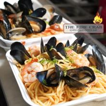 Cajun Garlic Noodles with Shrimp Mussels to Go Orange County Garden Grove OC Fire Crab