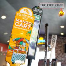 Golden Road Mango Cart on Tap Golden Road Beer Paddle Orange County OC Fire Crab